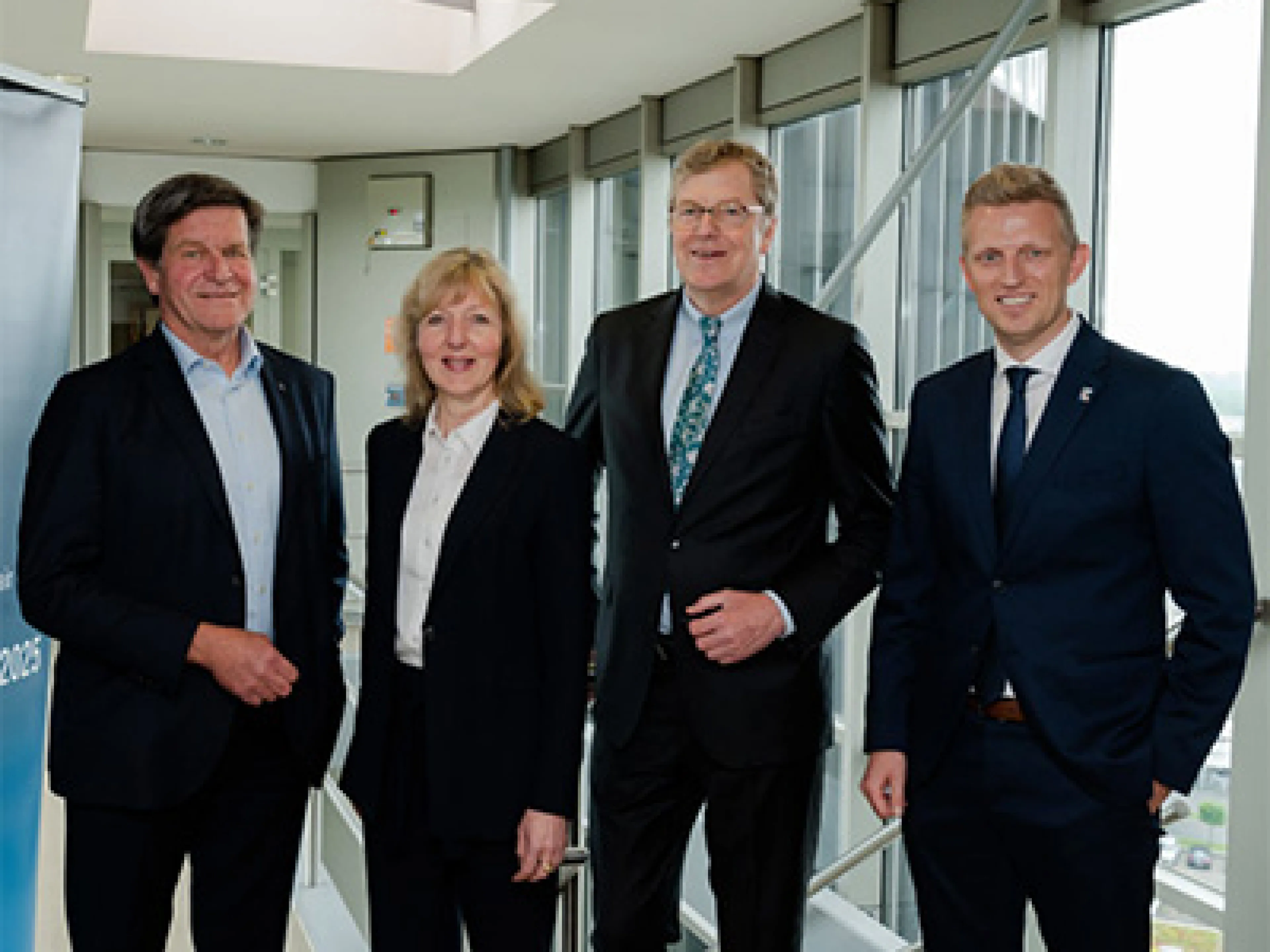 Ulrich Reifenhäuser (CSO Reifenhäuser Group, Vorsitzender Fachverband Kunststoff- & Gummimaschinen im VDMA), Petra Cullmann (Executive Director Messe Düsseldorf), Erhard Wienkamp (Managing Director Messe Düsseldorf), Thomas Franken (Director Plastics & Rubber, Messe Düsseldorf)