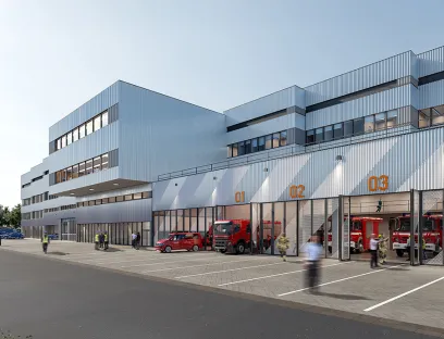 Das neue Gefahrenabwehrzentrum von BASF wird 200 Meter lang sein und eine Höhe von bis zu 27 Meter erreichen, Bild: BASF Das neue Gefahrenabwehrzentrum von BASF wird 200 Meter lang sein und eine Höhe von bis zu 27 Meter erreichen