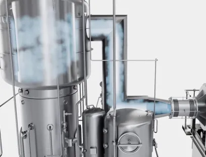 Dekarbonisierung: Das „meVap“-Konzept ersetzt fossil befeuerten Dampf durch elektrisch angetriebene Dampfkompression und ermöglicht so eine erhebliche CO2-Reduzierung, niedrigere Betriebskosten und langfristige Widerstandsfähigkeit für energieintensive Branchen wie Chemie, Lebensmittel, Getränke, Pharmazie und Umwelttechnik