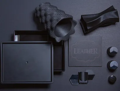 Schwarze Kunststoffteile für Industrieanwendungen