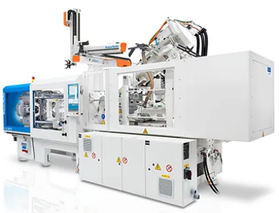 Die vollelektrische Spritzgießmaschine zeigt auf der Fakuma eine hochwertige Sandwichanwendung mit hohem Rezyklatanteil, Bild: Krauss-Maffei Die vollelektrische Spritzgießmaschine zeigt auf der Fakuma eine hochwertige Sandwichanwendung mit hohem Rezyklatanteil